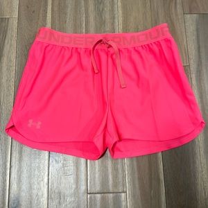Under Armour pink kids running shorts